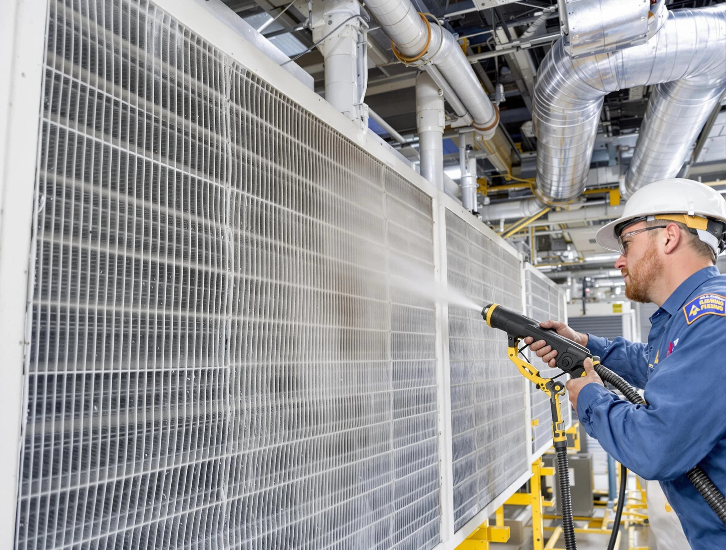 Professional commercial coil cleaning by Springville Air Duct Cleaning in Springville