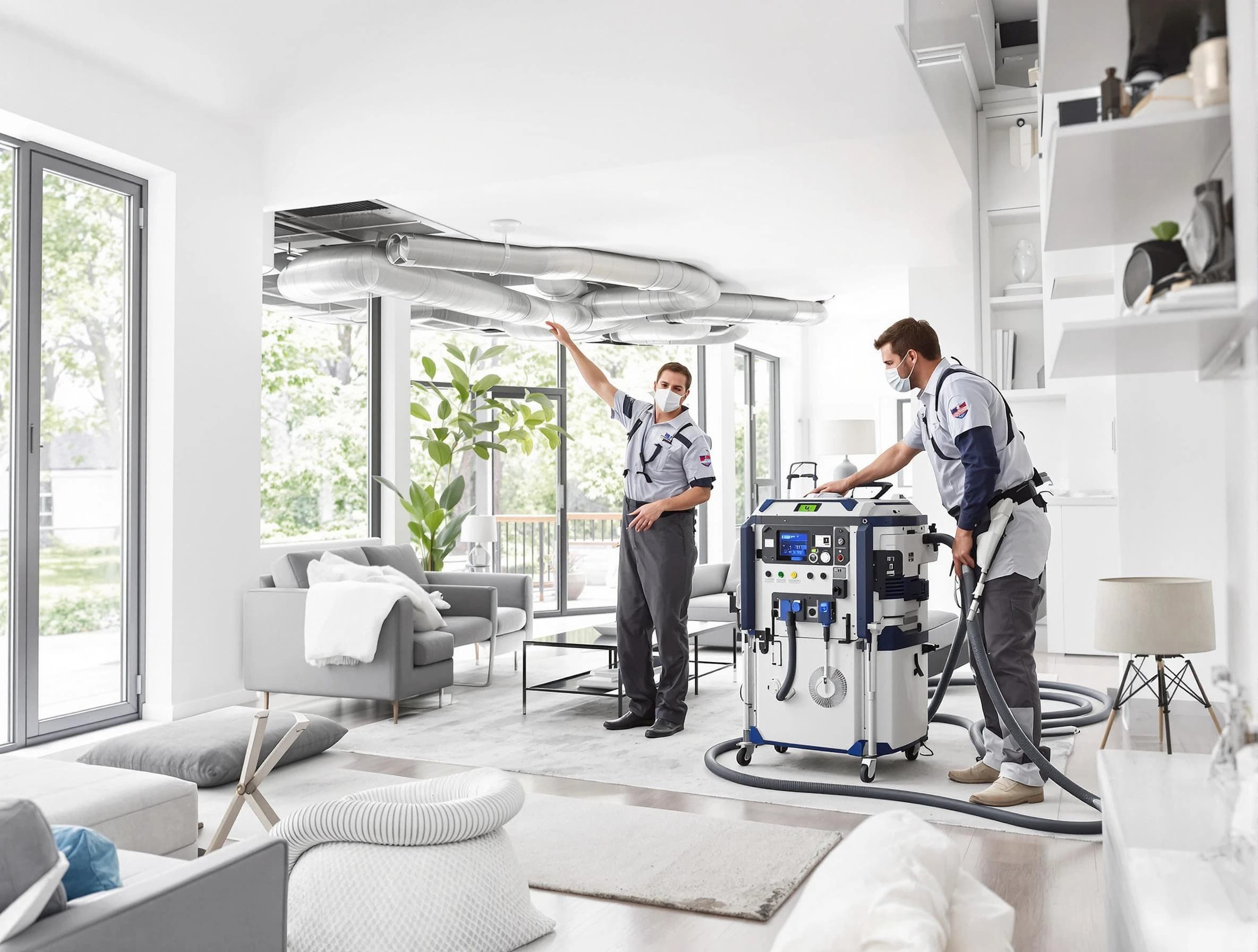 Springville Air Duct Cleaning professional conducting pure air duct cleaning with state-of-the-art equipment in Springville