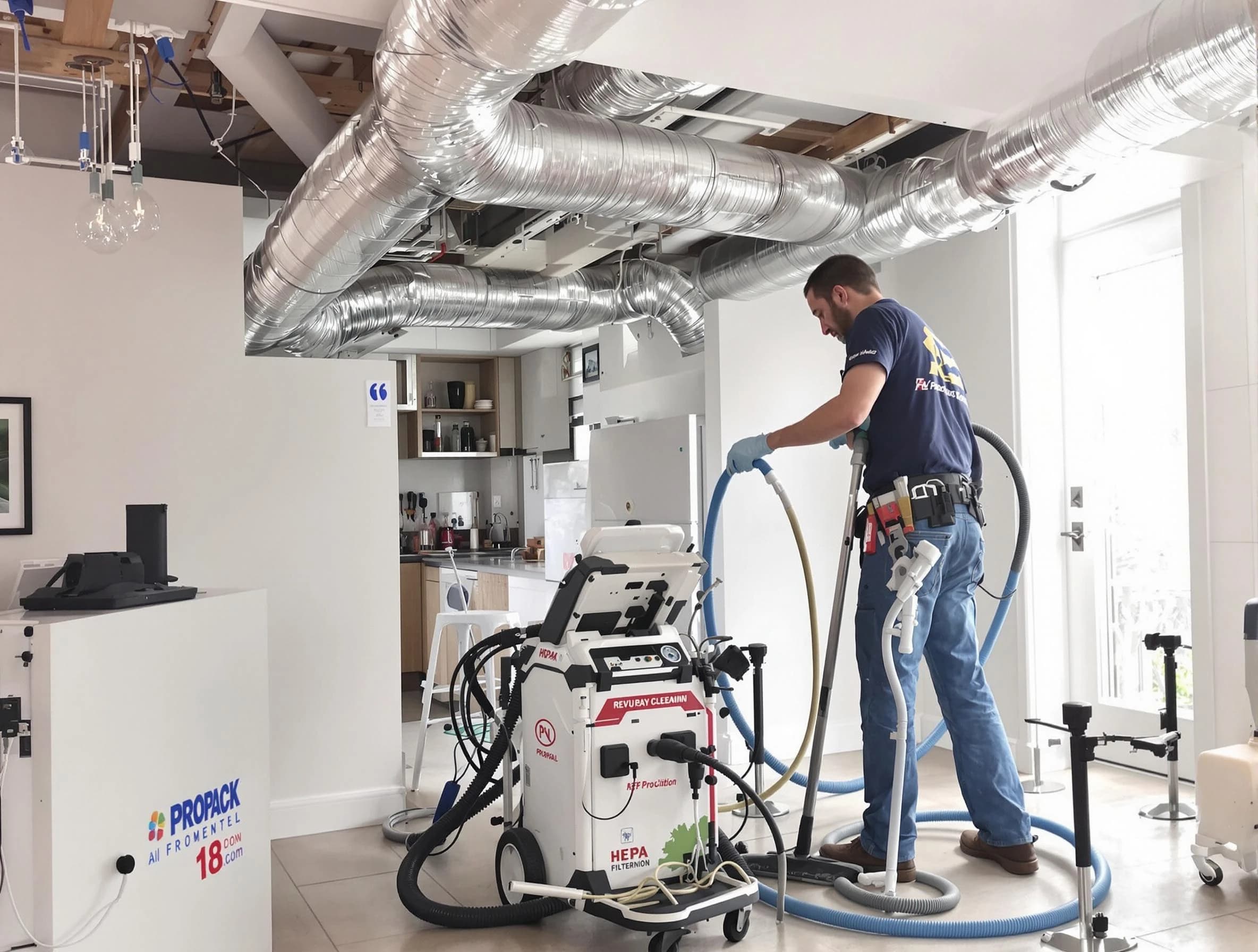 Springville Air Duct Cleaning technician performing advanced pure duct cleaning with specialized equipment in Springville