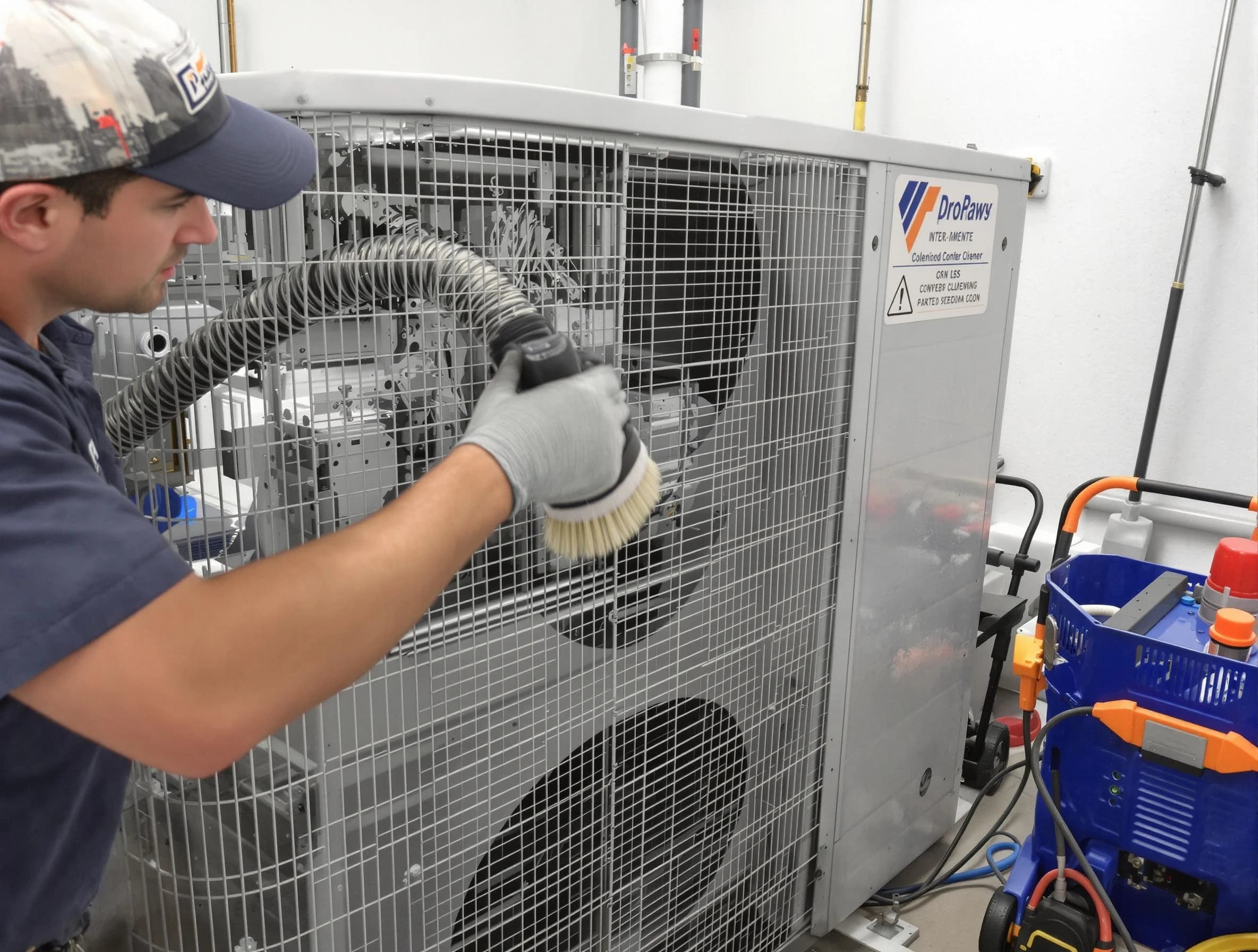 Springville Air Duct Cleaning specialist performing precision AC coil cleaning for improved system performance in Springville
