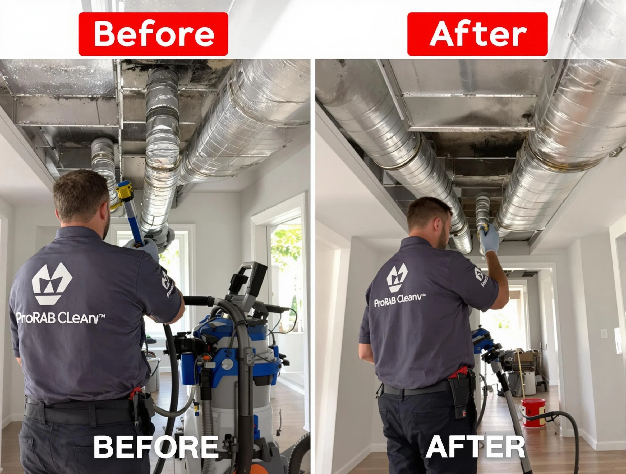 Springville Air Duct Cleaning expert performing thorough residential duct cleaning in a Springville home